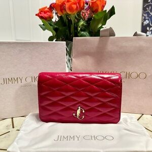 Jimmy Choo Red Quilted Leather Crossbody bag